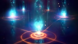 Abstract Physics Quantum Teleportation Concept