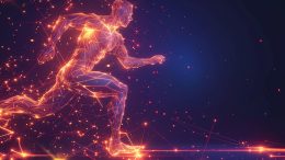 Wireframe Man Running Exercise